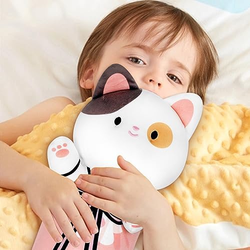 Cherry Blossom Cat Plush Pillow 34 Inch