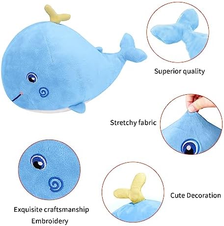MUPI Blue Whale Plush Pillow Toy