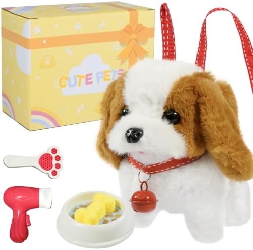 Plush Walking Dog Toy with Leash