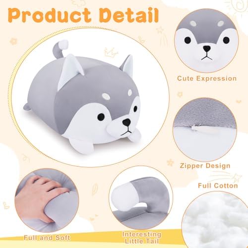 Achwishap Kawaii Husky Plush Pillow