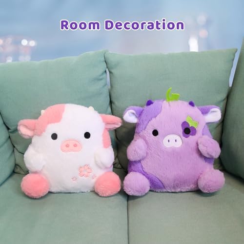 Purple Cow Plush Pillow for Kids and Home Decoration