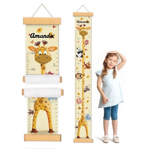 Woodemon Custom Name Growth Chart Wall