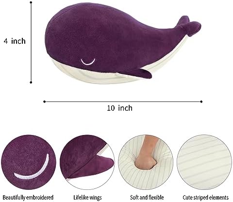 MUPI Blue Whale Plush Pillow 10 Inch