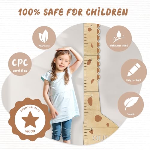 Woodemon Personalized Name Growth Chart for Wall