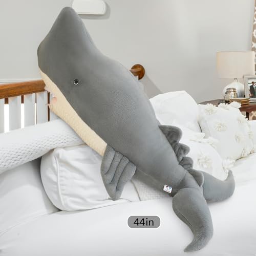 Whale Shark Plush Pillow Toy - 44 Inch Gray