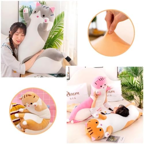 Cute Cat Plush Body Pillow for Kids