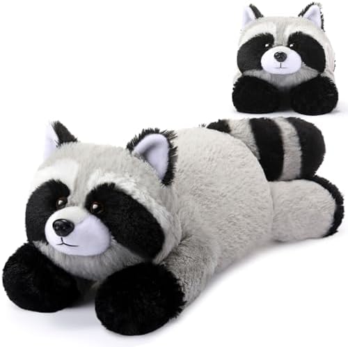 HyDren 18 Inch Raccoon Plush Pillow