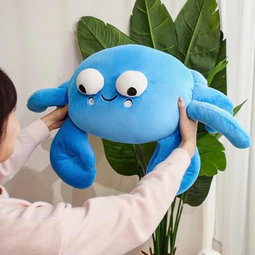 ELAINREN Fluffy Blue Crab Plush Pillow