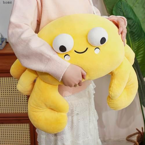 ELAINREN Giant Yellow Crab Plush Pillow