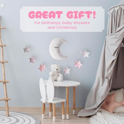 Perfectto Design Kids Moon Pillow with Stars Garland
