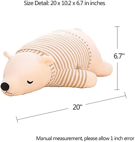 MMTTAO 20 Inch White Polar Bear Plush Toy