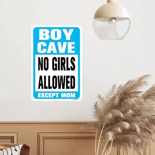 8x12 Inch Boy Cave Blue Aluminum Wall Sign