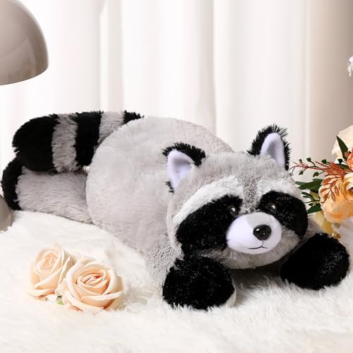 HyDren 18 Inch Raccoon Plush Pillow