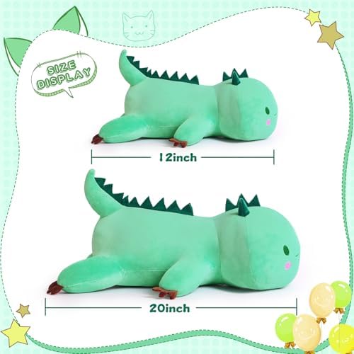 Cute Dinosaur Plush Pillow 20 Green