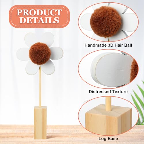 3 Pcs Wooden Daisy Wall Decor Set