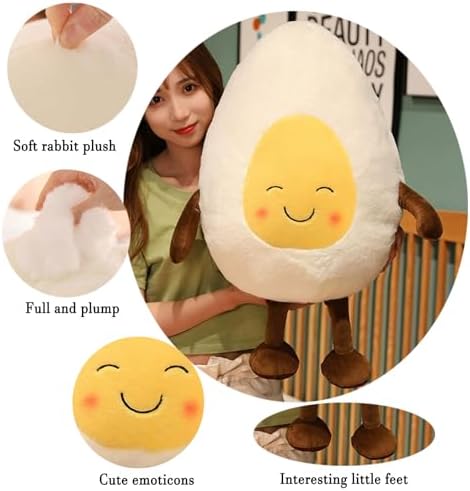 Smiling Poached Eggs Plush Pillow - Soft and Cute