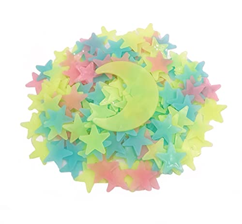 200 Pcs Glow in the Dark Stars and Moon Wall Stickers 1