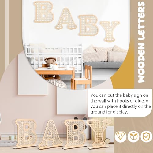 Wooden Rattan Baby Letters Marquee Decor