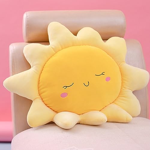 OUKEYI Soft Plush Sun Shape Pillow Yellow 177in