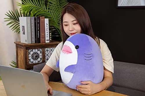 17 Inch Purple Shark Plush Hugging Pillow