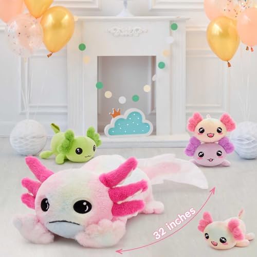 Glow Axolotl Plush Pillow with 4 Babies