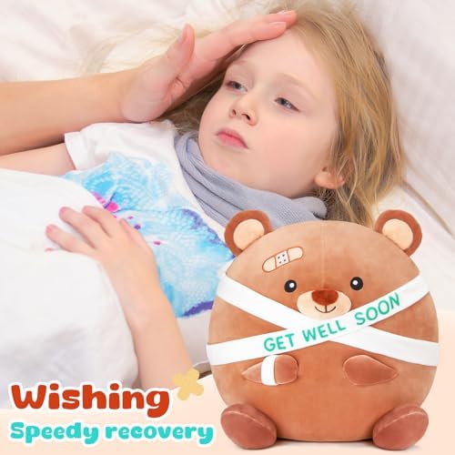Get Well Soon Teddy Bear Plush Pillow