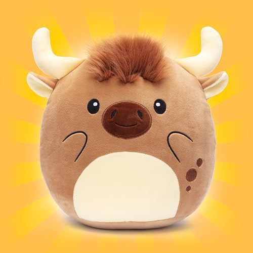 Large Scottish Cow Plush Pillow Toy 13 Inch Huggable