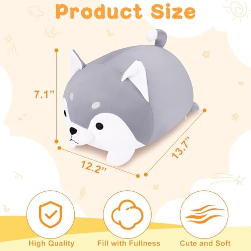 Achwishap Kawaii Husky Plush Pillow