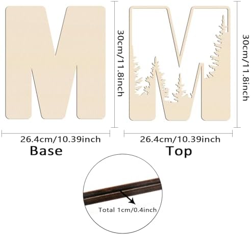 Woodland Layered Wooden Letters 12 Inch