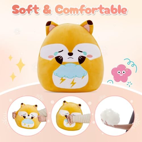 Soft 12-Inch Red Fox Plush Pillow