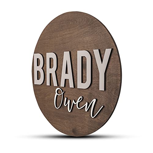 Custom Round Nursery Name Sign 12 18 24 30 3D Wall Art