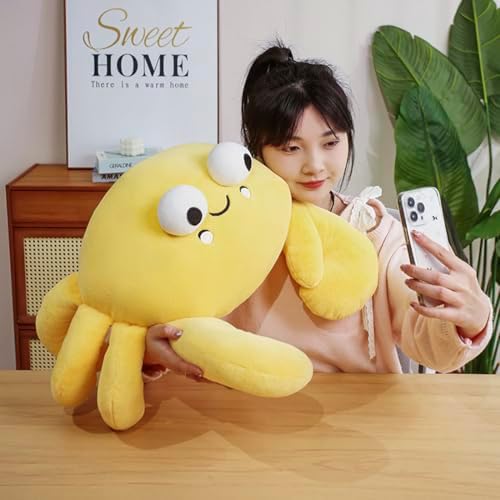 ELAINREN Giant Yellow Crab Plush Pillow
