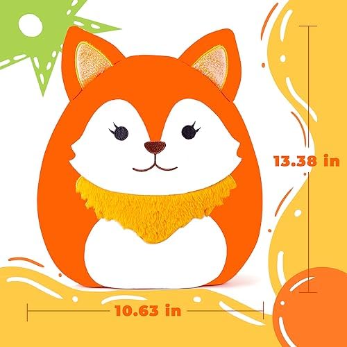 Large Fox Plush Pillow Stuffed Animal Toy