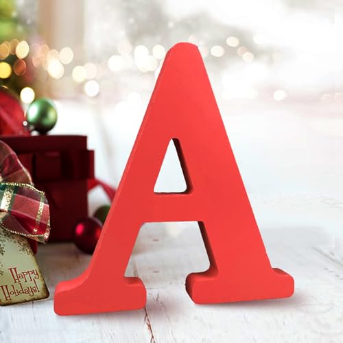 AOCEAN 6 Inch Red Wood Letters Wall Decor