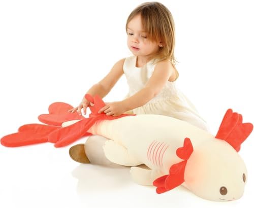 Axolotl Plush Throw Pillow for Kids and Adults