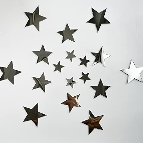 40Pcs Silver Stars Acrylic Wall Stickers