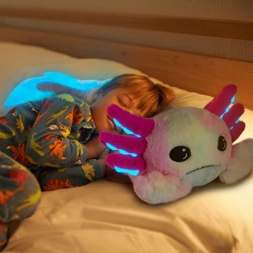 Glow Axolotl Plush Pillow with 4 Babies