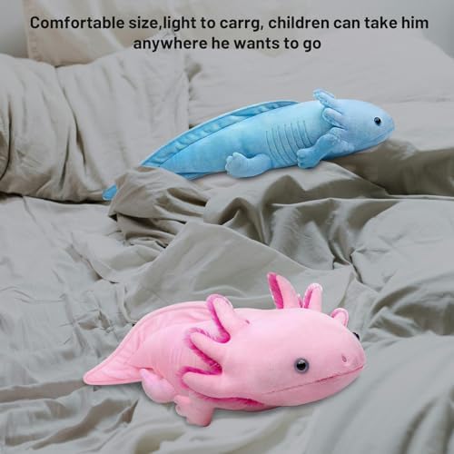 Soft Axolotl Plush Pillow - 19 Inch Blue Cuteness