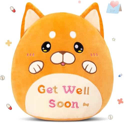 Get Well Soon Shiba Inu Plush Pillow