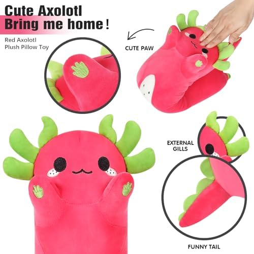 PEACH CAT Long Dragon Fruit Axolotl Plush Pillow