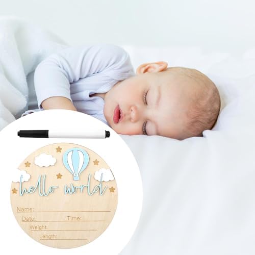 Wooden Baby Welcome Sign with Hello World