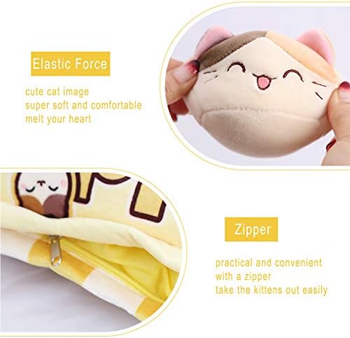 Cute Plush Pillow Throw with Kitten Stuffed Animal Toys
