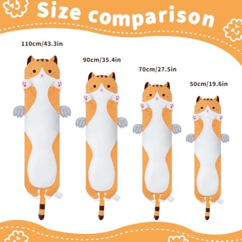 Yeqivo Cute Cat Plush Pillow 50cm