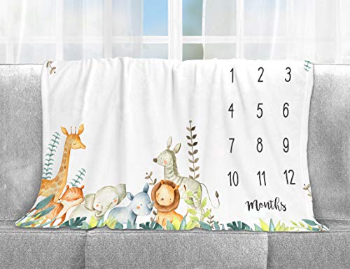 Yuzioey Safari Baby Growth Chart Blanket 1