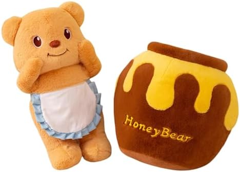 Cute Bear Plush Pillow with Honey Bar