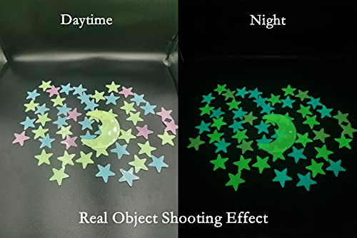 200 Pcs Glow in the Dark Stars and Moon Wall Stickers 1