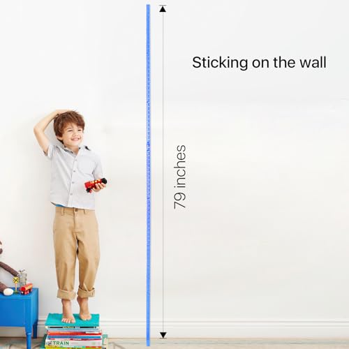 Egoldto 3D Height Measure Rod for Wall 79 Inches Blue
