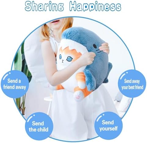 Kawaii Shark Cat Plush Pillow Toy
