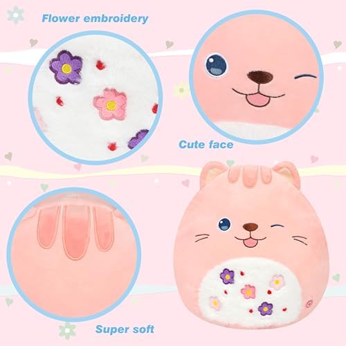 Easfan LED Cat Plush Pillow Soft Pink