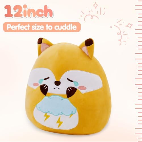 Soft 12-Inch Red Fox Plush Pillow